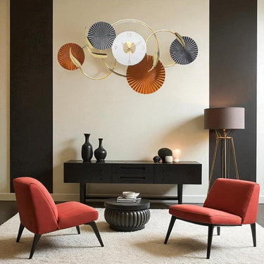 The Golden Fan Serenade Decorative Timepiece (35 x 19.2 Inches)